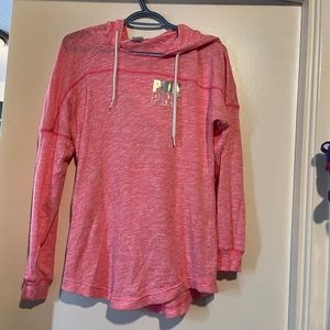 PINK VICTORIAS SECRET PINK CUT OUT BACK HOODED SWEATSHIRT